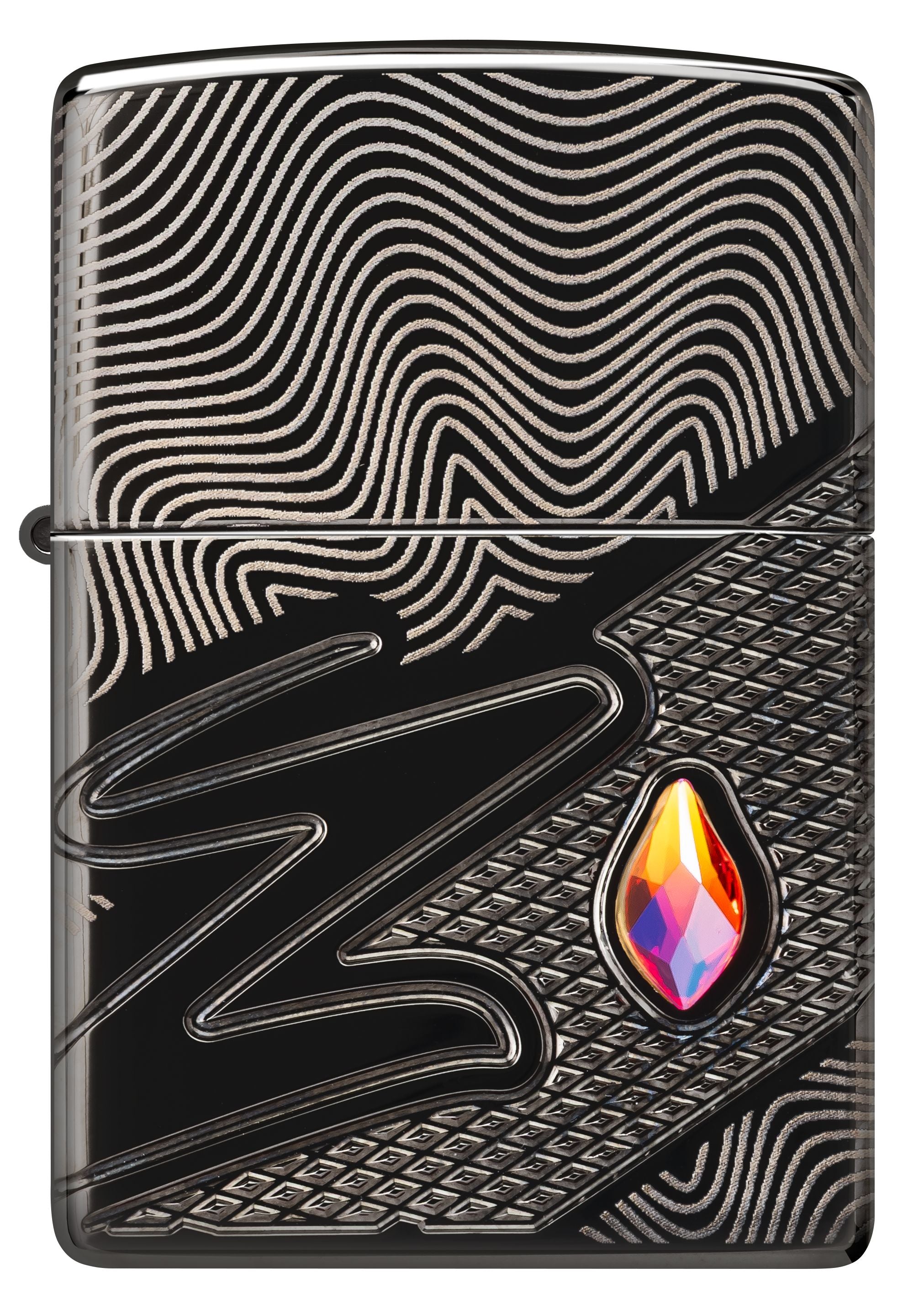 Zippo Armor Z Crystal, High Polish Black Lighter #46928