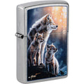 Zippo Mazzi Wolf and Cubs, Street Chrome Lighter #47106