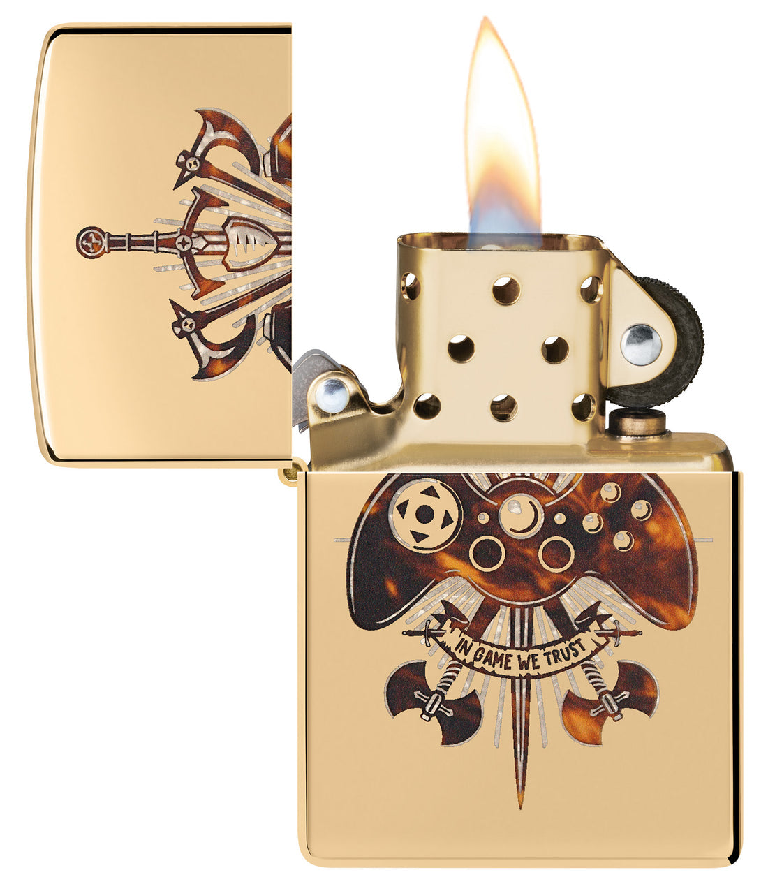 Zippo Gamer Creed, High Polish Brass Lighter #46141