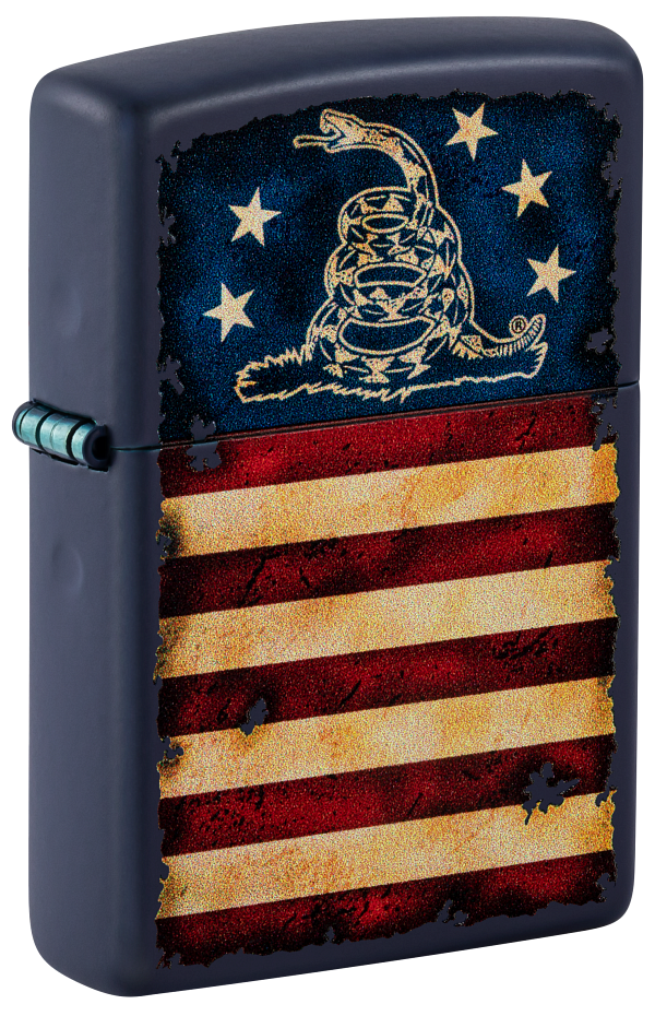 Zippo Don\'t Tread On Me Flag, Navy Matte Lighter #48554