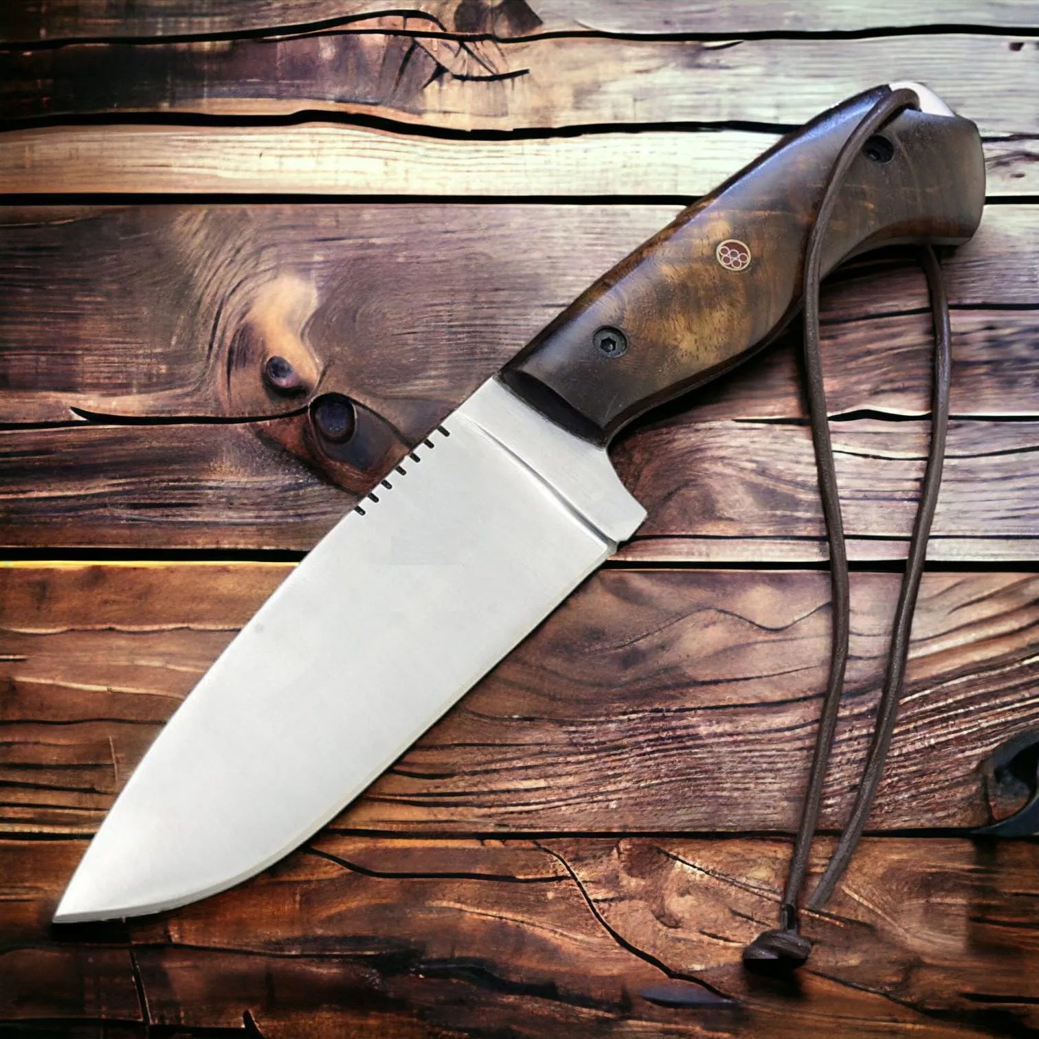 D2 Hunting Knife with Rosewood Handle Full Tang