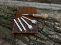 4-Piece Diamond Style Leather Pricking Iron and Hand-Forged Awl