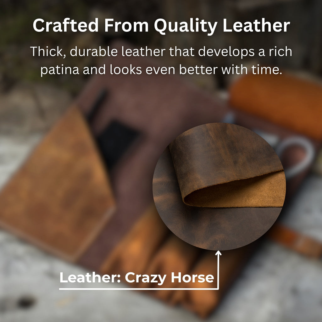 4 Pocket Leather Tool Roll for Carving Tools