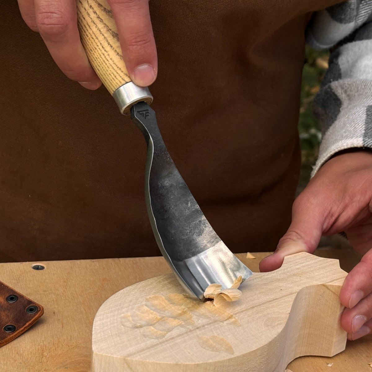 Curved Bowl Gouge by Sharky Forged Steel Tools for wood carving - Relic & Reel