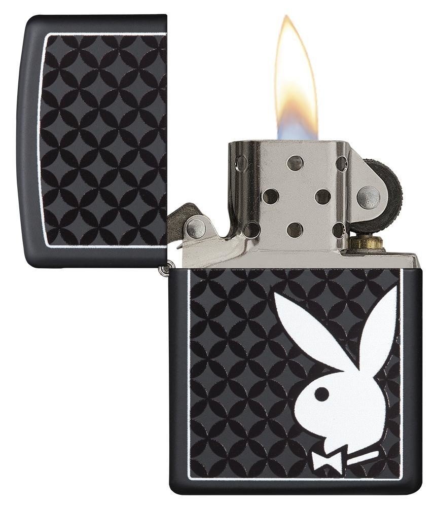 Zippo Playboy Bunny Logo, Black Matte Lighter #29578