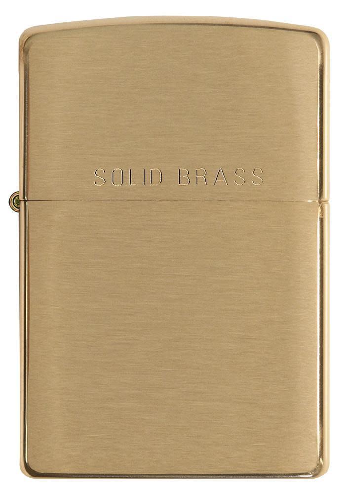 Zippo Solid Brass Engraved, Brushed Brass Lighter #204