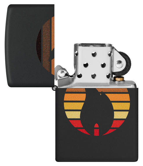 Zippo Colorblock Zippo Flame, Black Matte Lighter #46168
