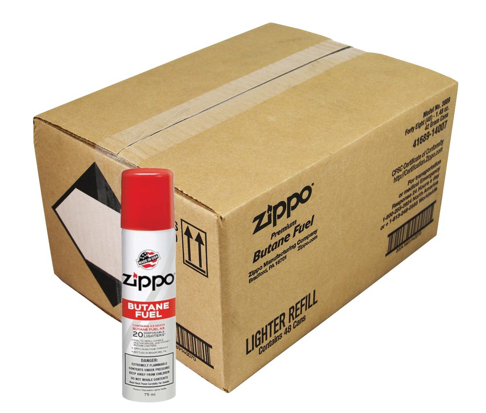 Zippo Premium Butane Fuel, 75 ml, 48-Pack #3809