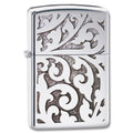 Zippo Filigree Floral Pattern, High Polish Chrome Lighter #28530