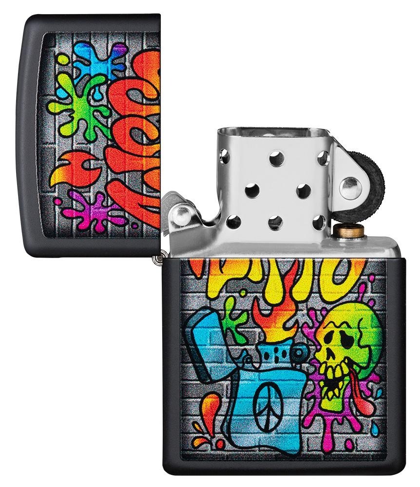 Zippo Street Art Grafitti, Black Matte Lighter #49605