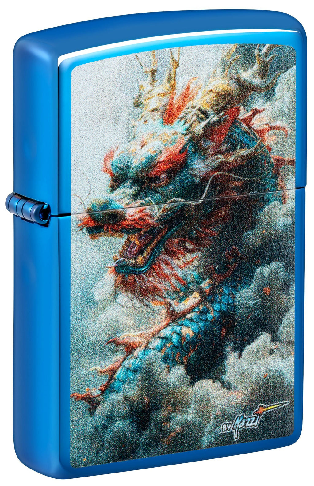 Zippo Mazzi Dragon, High Polish Blue Lighter #46686