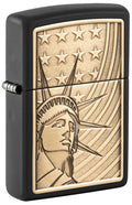 Zippo Statue of Liberty Emblem, Black Matte Lighter #48921