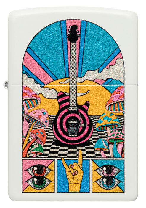 Zippo Retro Music Funky, White Matte Lighter #46167