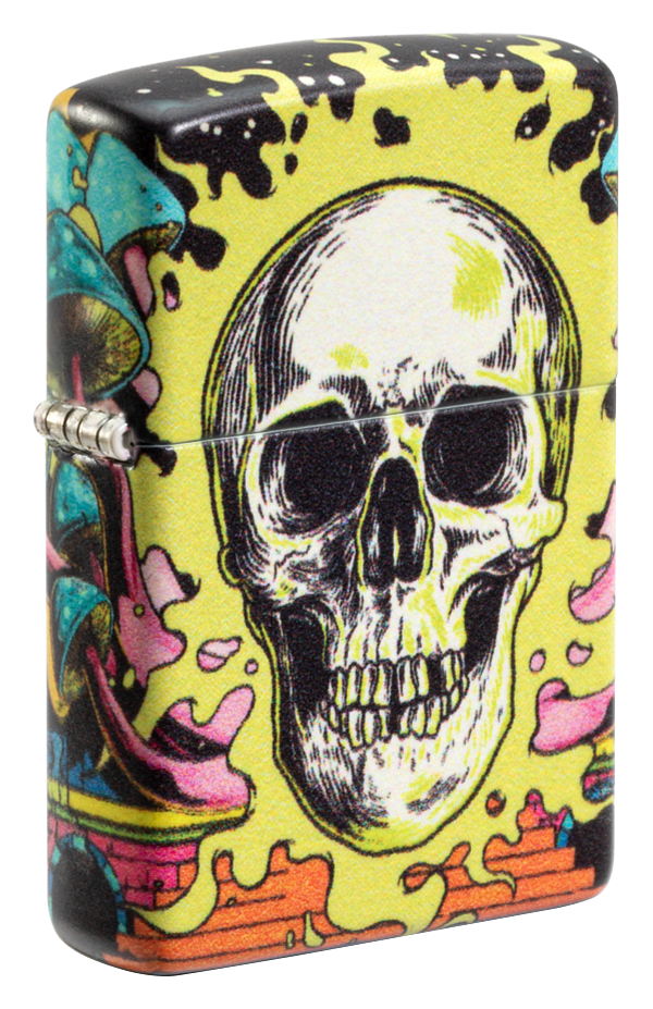 Zippo Glow-in-the-Dark Green Skull, 540° Color Lighter #48640