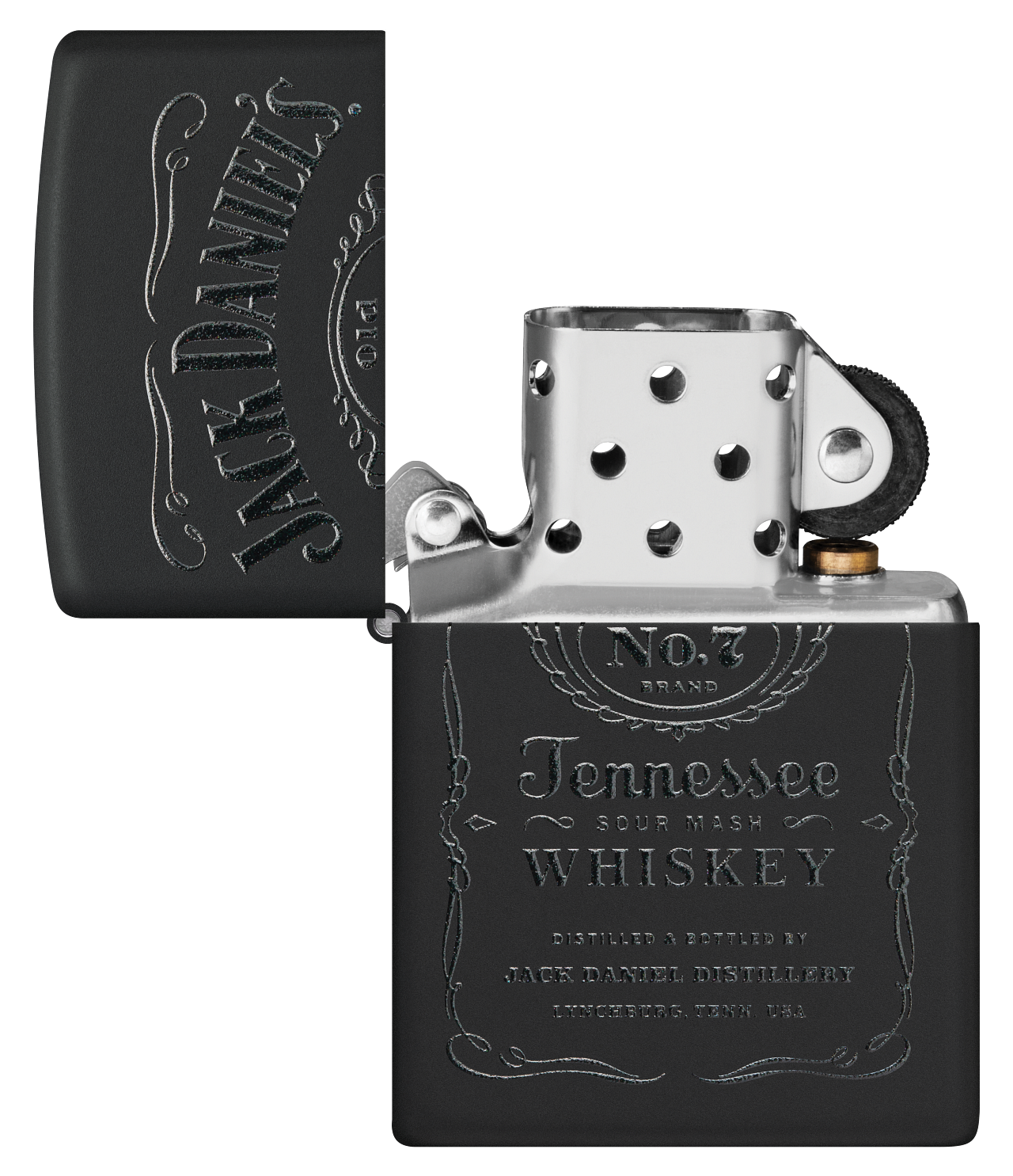 Zippo Jack Daniels Black Matte and Pouch Gift Set #48460