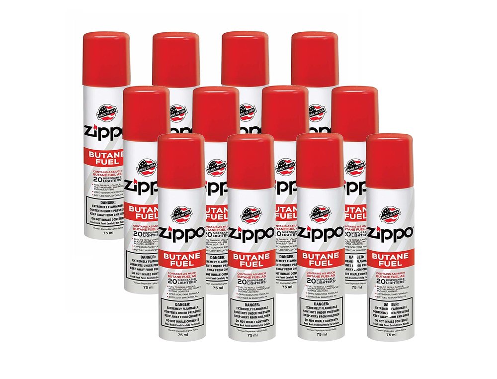 Zippo Premium Butane Fuel, 75 ml, 12-Pack #3815