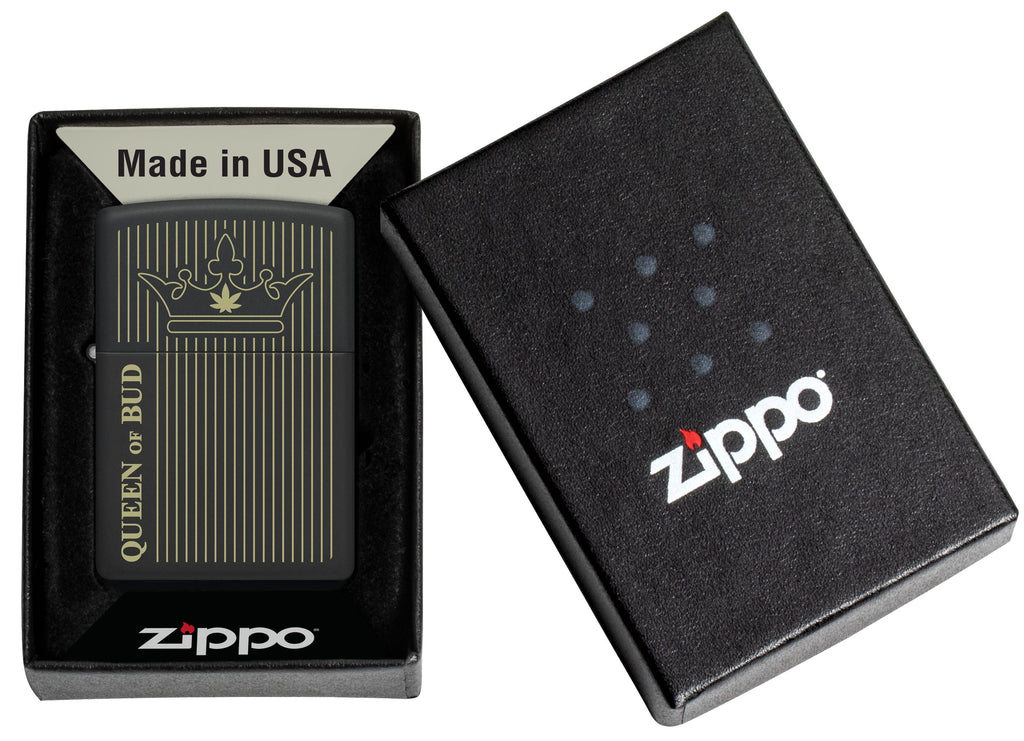 Zippo Cannabis - Queen Of Bud, Black Matte Lighter #46683