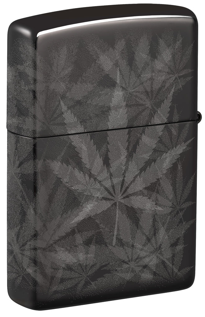 Zippo Cannabis 360°, High Polish Black Lighter #48924