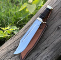 Cskforged Crocodile Dundee Outback inspired Dundee knife with a polished blade and rugged handle, suited for outdoor use.