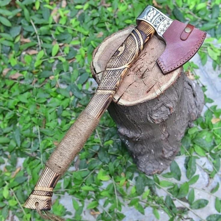 Handmade Viking Axe Hatchet, Hand Forged Wood Splitting Axe