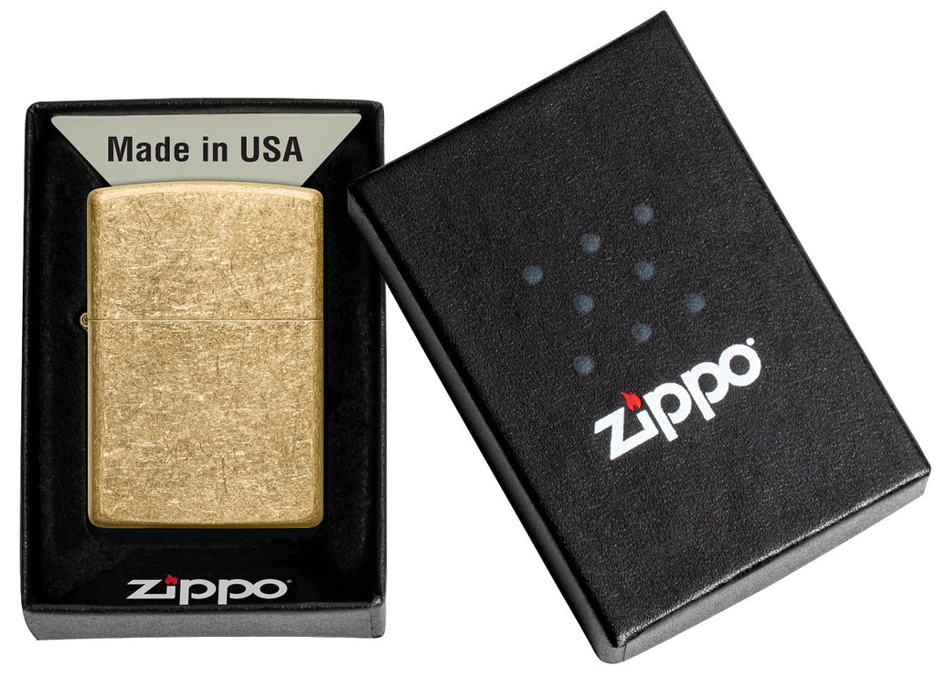 Zippo Classic Tumbled Brass Lighter #49477