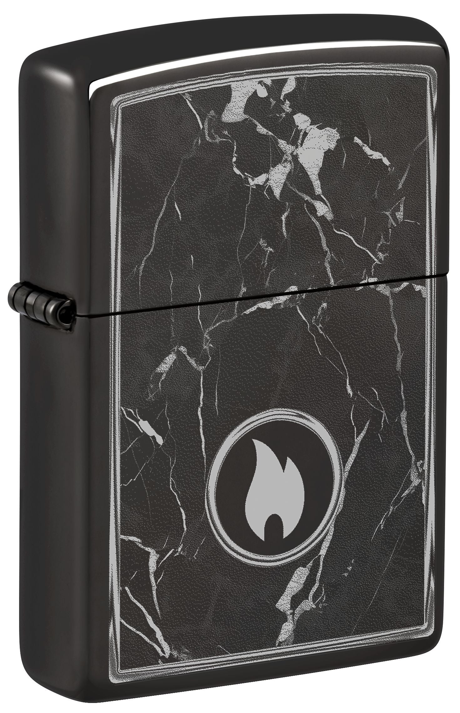 Zippo Marble Flame, High Polish Black Lighter #46571