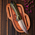 The Wyatt Earp – Custom Handmade Rasp Tool Steel Ranch Knife with Buffalo Horn Handle & Leather Sheath