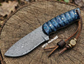 8" Damascus Steel Skinner Knife – Durable Pakkawood Handle