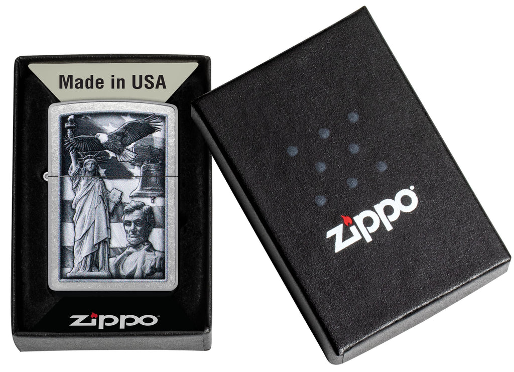 Zippo American Icons Collage, Street Chrome Lighter #49484