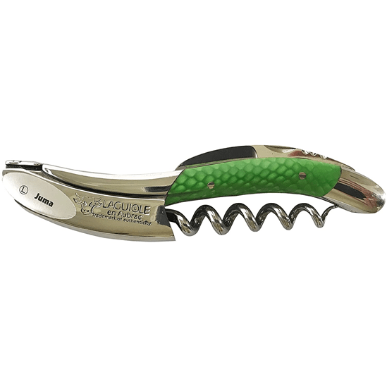 Handcrafted Sommelier Waiter's Corkscrew with Juma Green Handle by Laguiole en Aubrac