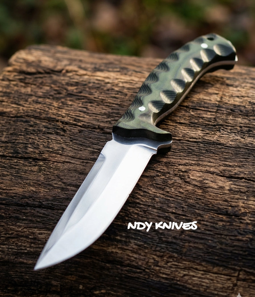8.5" D2 Steel Skinning Knife – Fixed Blade Micarta Handle