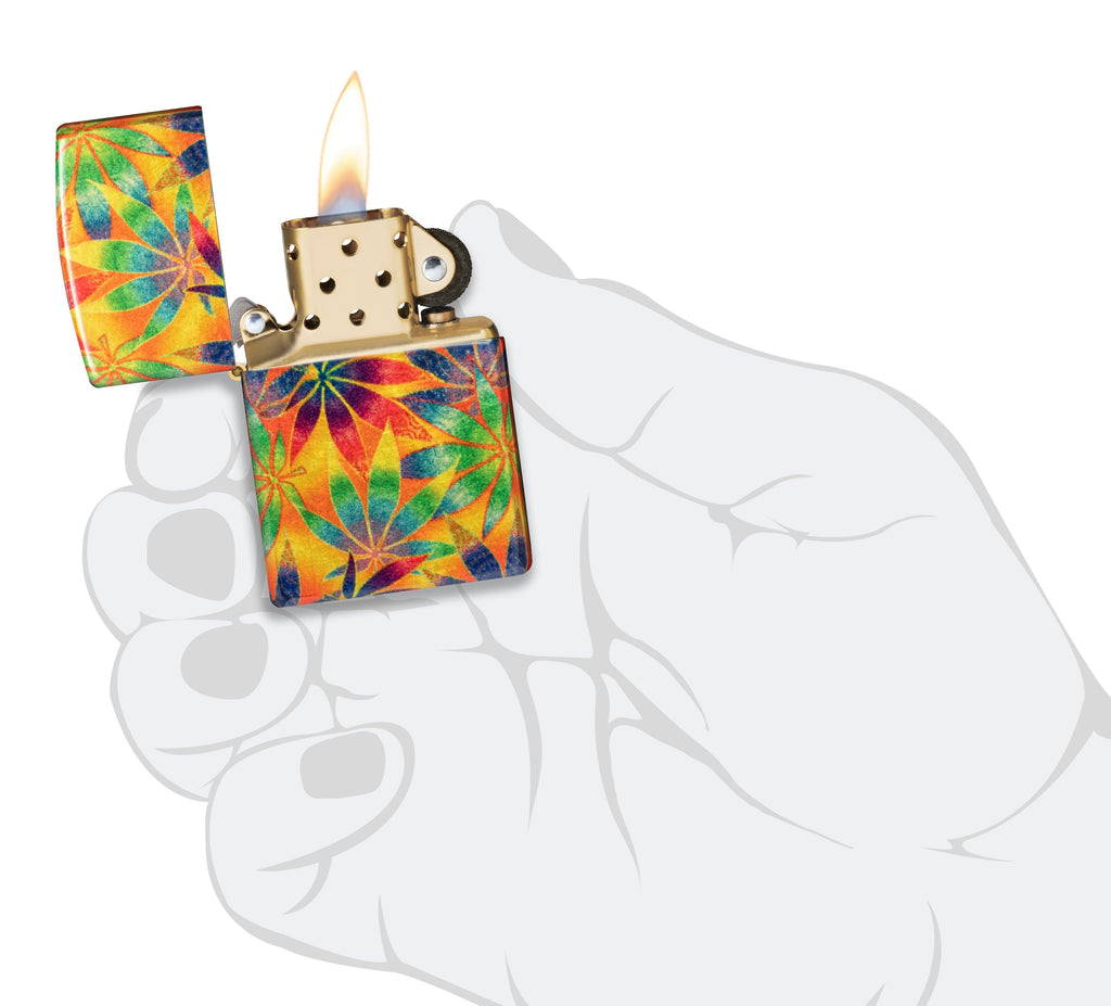 Zippo Cannabis Tumbled Brass, 540° Fusion Lighter #48776