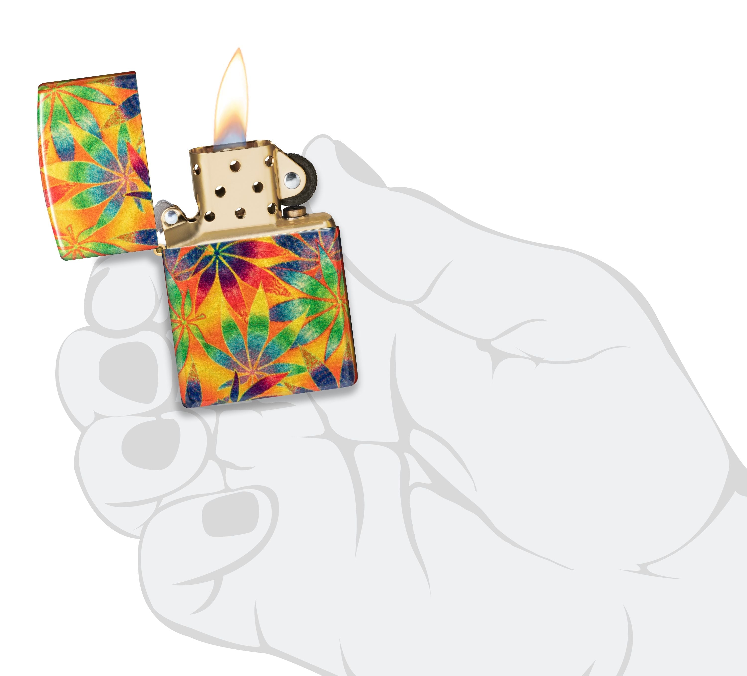 Zippo Cannabis Tumbled Brass, 540° Fusion Lighter #48776