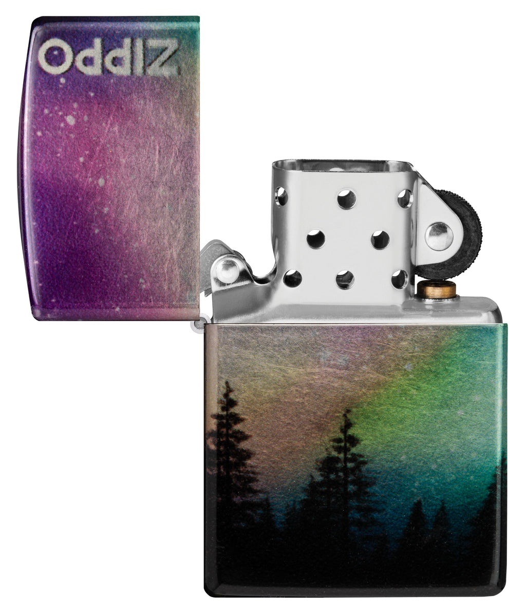 Zippo Aurora Borealis, 540° Tumbled Chrome Fusion Lighter #48771
