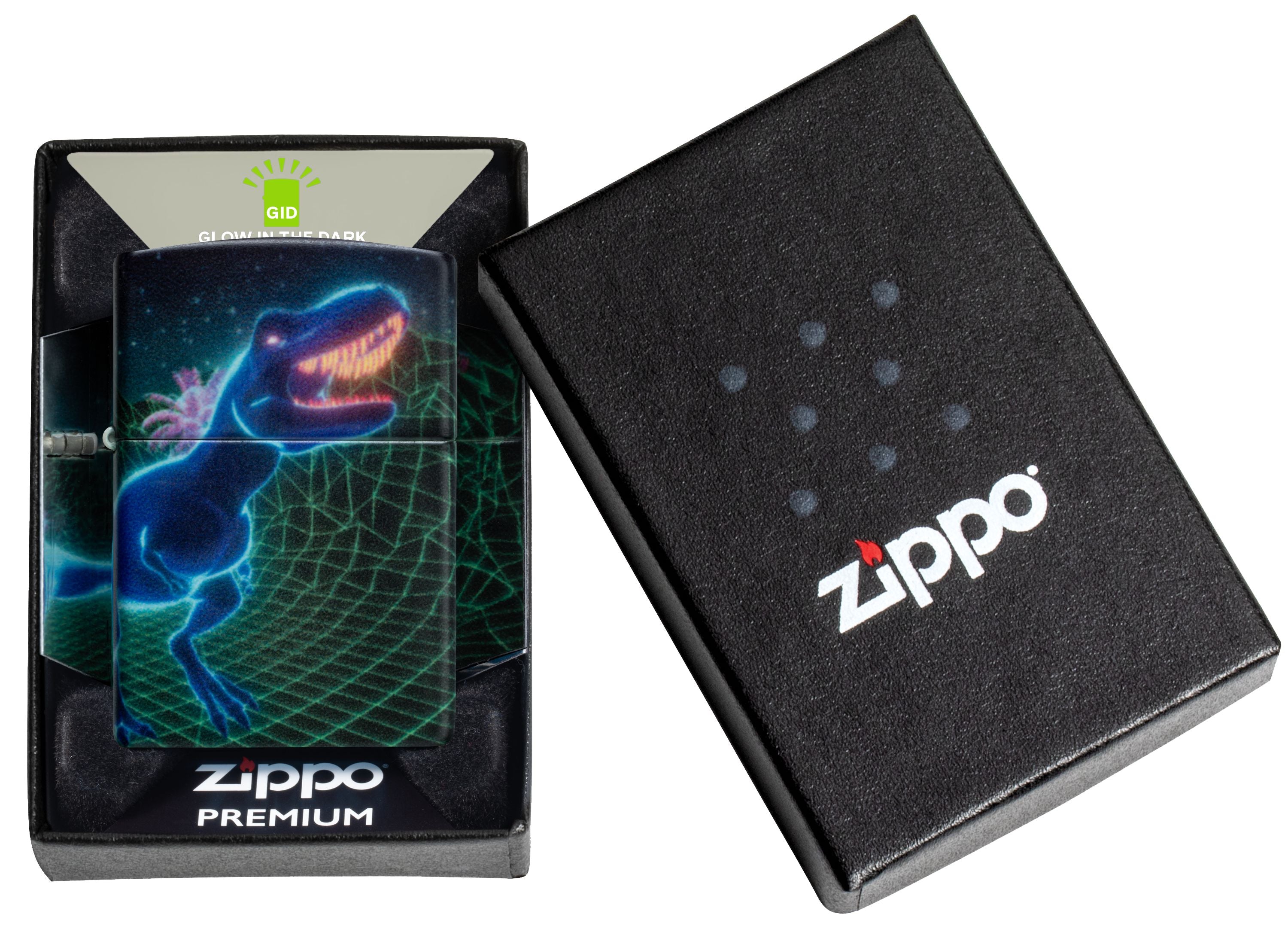 Zippo Cyberpunk Dinosaur 540°, Glow-in-the-Dark Lighter #46701