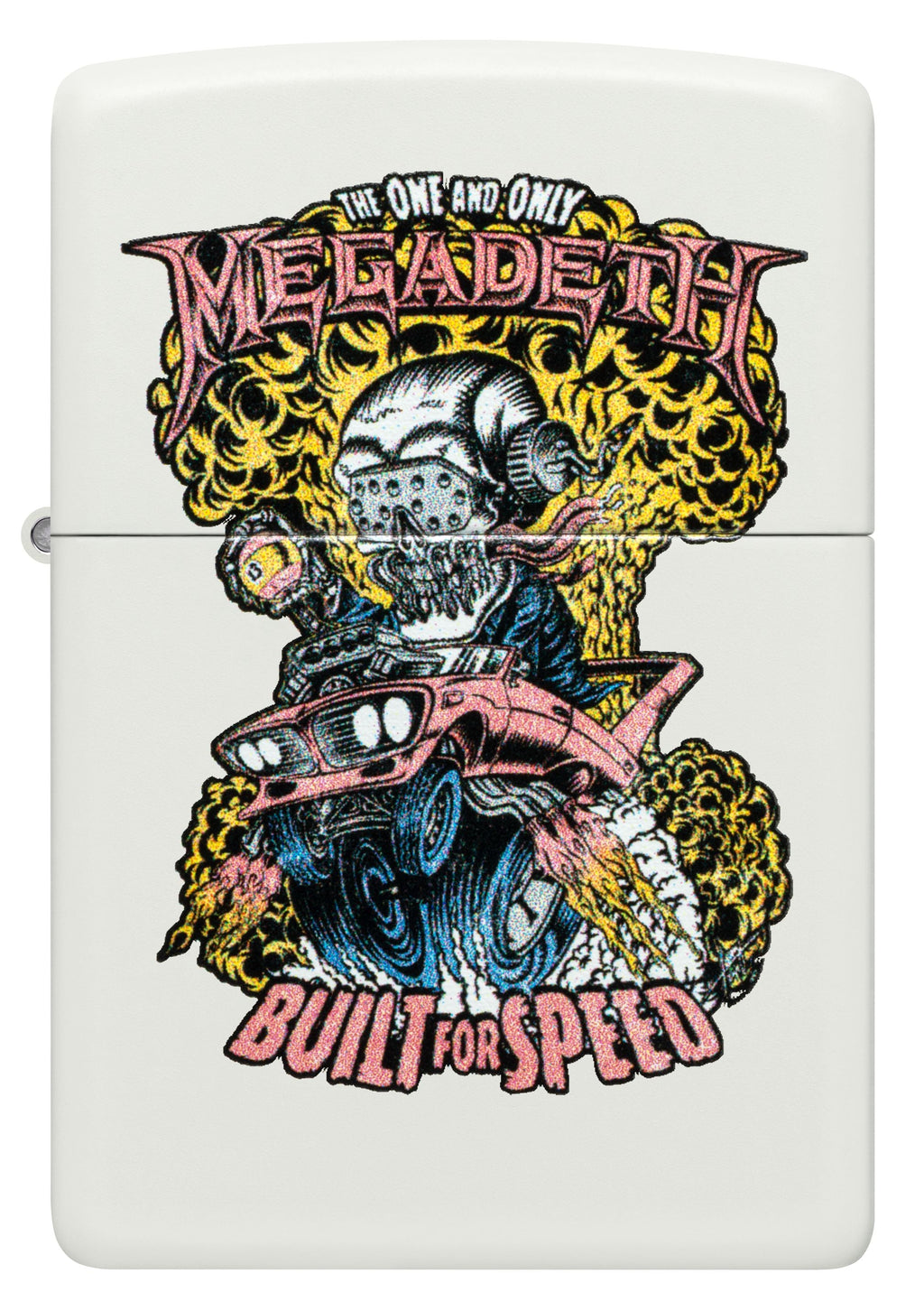Zippo Megadeth Built for Speed, White Matte Lighter #47237