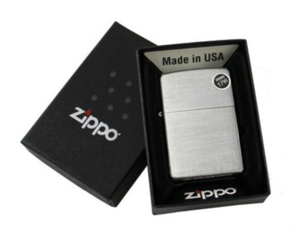 Zippo Linen Weave, Brushed Chrome Lighter #28181