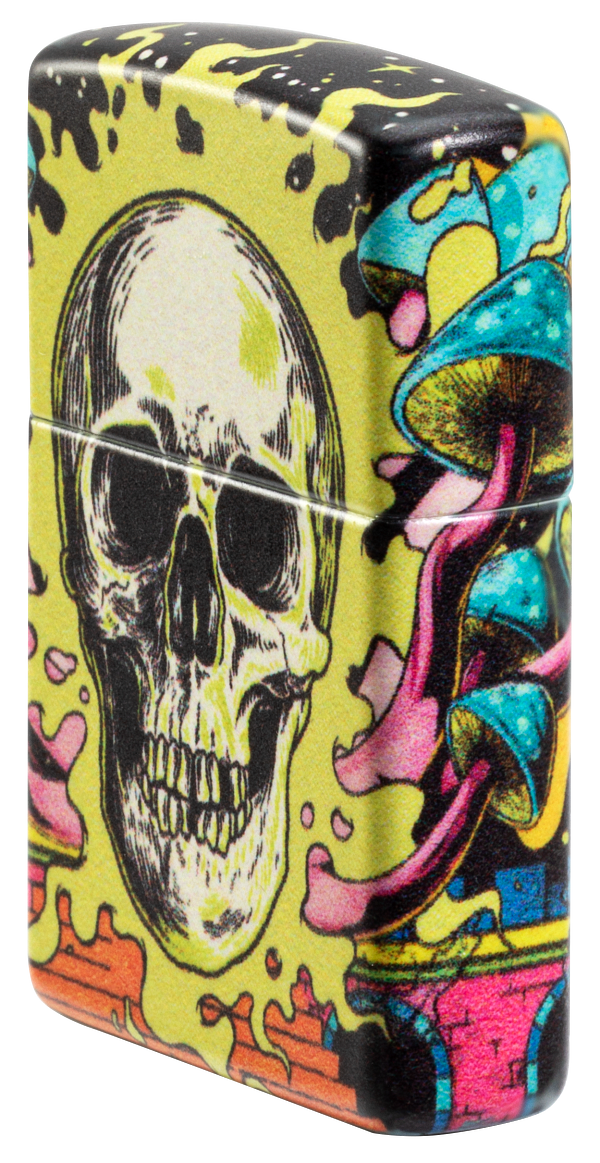 Zippo Glow-in-the-Dark Green Skull, 540° Color Lighter #48640