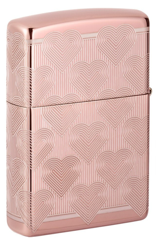 Zippo Heart, High Polish Rose Gold Lighter #49811