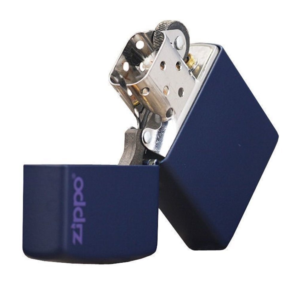 Zippo Classic Navy Blue Matte with Logo, Lighter #239ZL