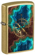 Zippo Compass Rose Map Art, Street Brass Lighter #47190