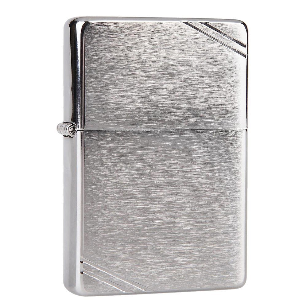 Zippo 1937 Replica w/ Slashes, Brushed Chrome Lighter #230