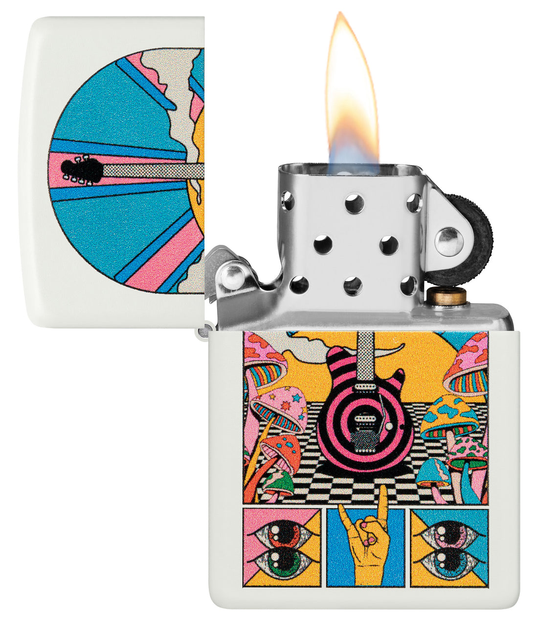 Zippo Retro Music Funky, White Matte Lighter #46167