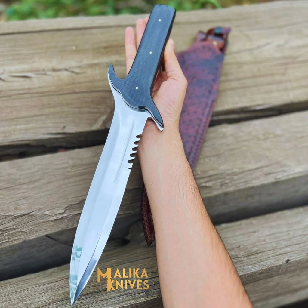 Double Edge Bowie Knife 15” J2 Steel | Micarta G10
