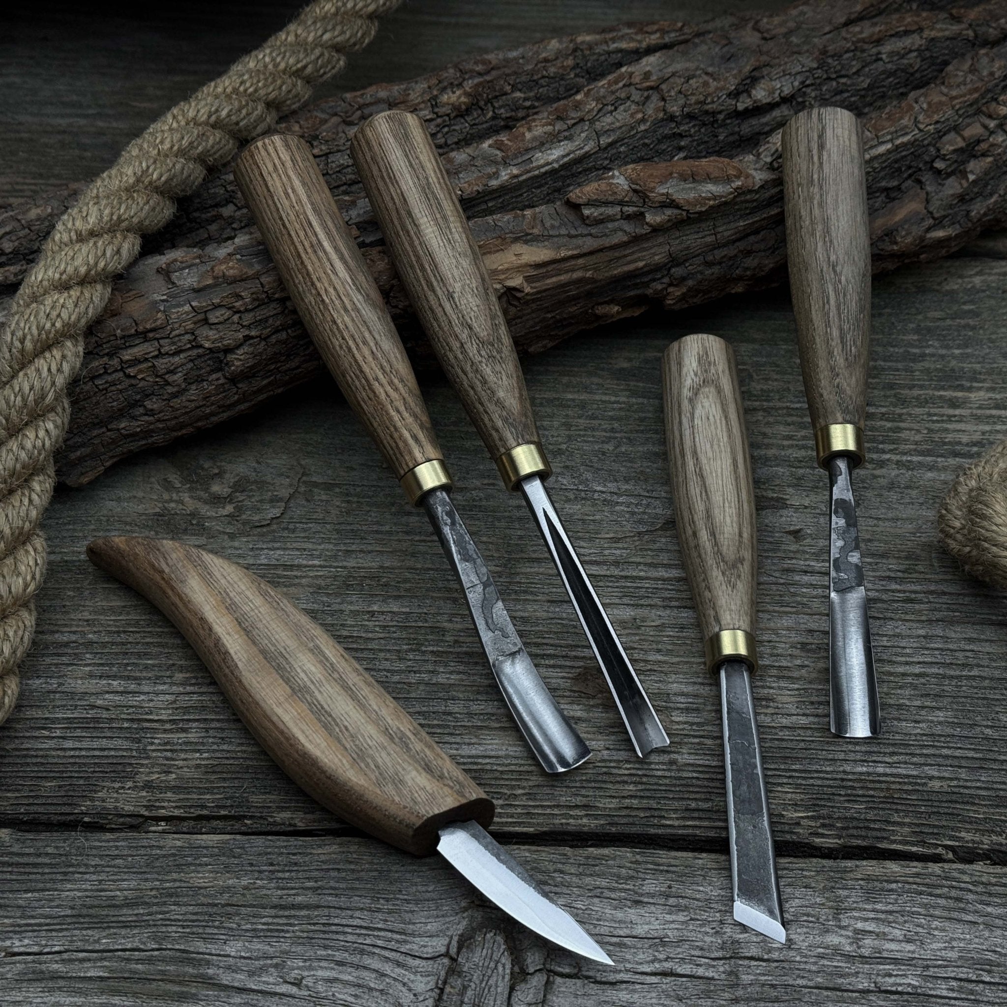 5-Piece Hand-Forged Wood Carving Tool Set