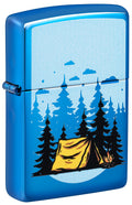 Zippo Camping Forest Scene, High Polish Blue Lighter #47214