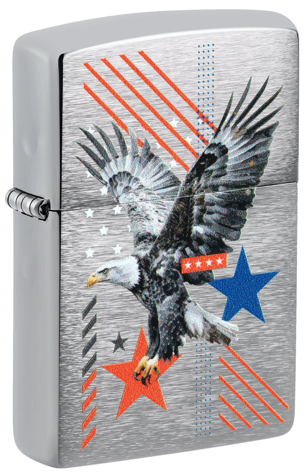 Zippo Abstract Americana, Brushed Chrome Lighter #46820