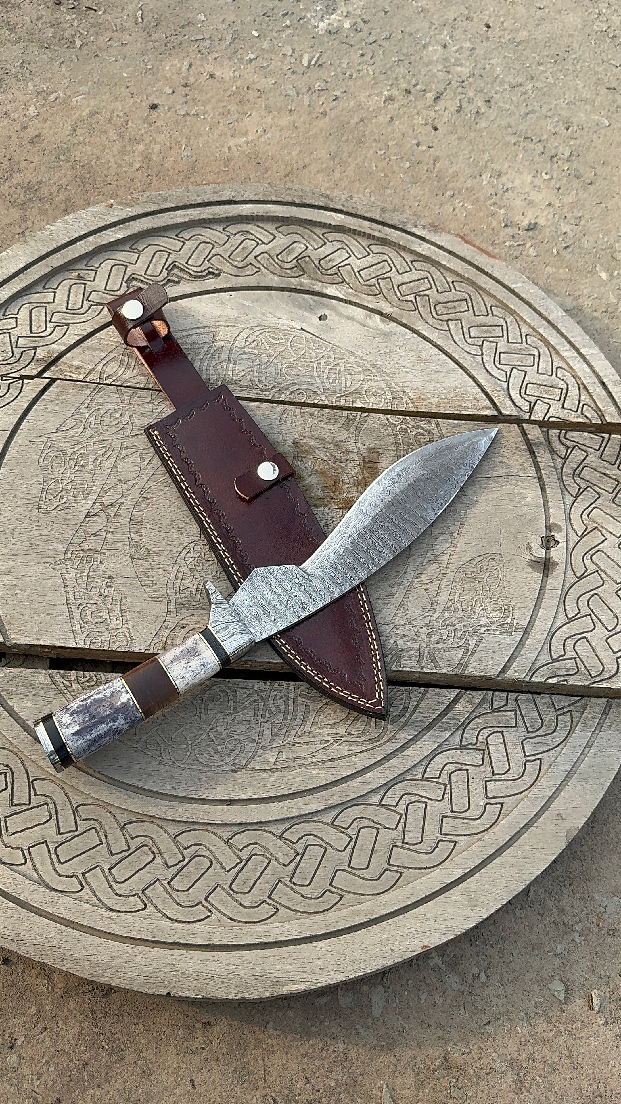 Handmade Damascus Kukri Knife with