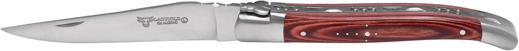 Laguiole en Aubrac Handcrafted 6-Piece Steak Knife Set with Red Pakkawood Handles