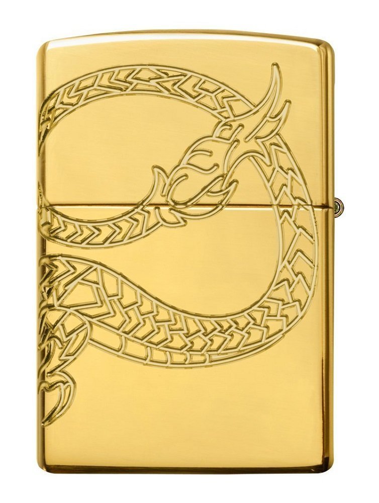 Zippo Asian Dragon, Armor Gold Plate Lighter #29265